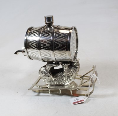Lot 242 - A modern novelty silver plated spirit decanter...