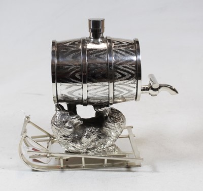 Lot 242 - A modern novelty silver plated spirit decanter...