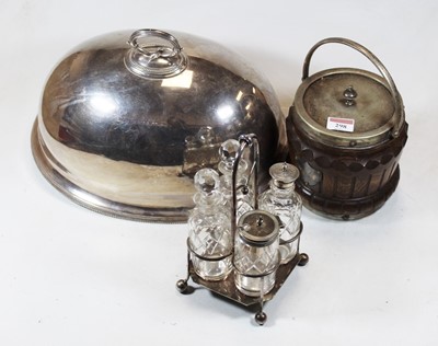 Lot 298 - A silver plated meat cloche, of typical domed...