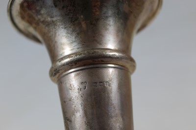Lot 247 - An Edwardian silver trumpet shaped spill vase...