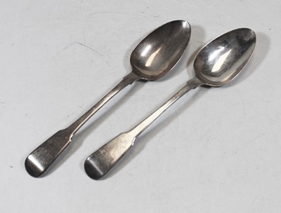 Lot 313 - A pair of 19th century silver serving spoons,...