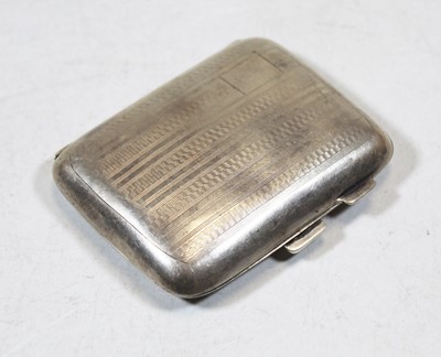 Lot 316 - A George V silver pocket cigarette case, of...