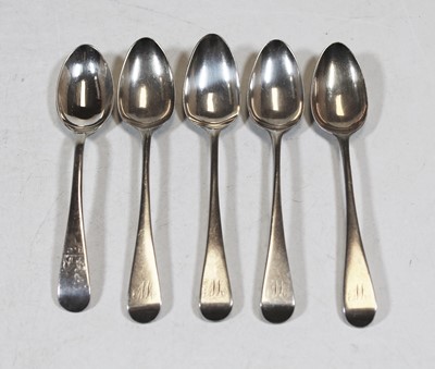 Lot 318 - A set of four 19th century silver teaspoons;...