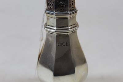 Lot 254 - A George V silver pedestal lighthouse sugar...