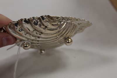 Lot 255 - A late Victorian silver shell shaped butter...