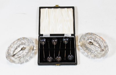 Lot 263 - A set of six silver coffee bean spoons in...