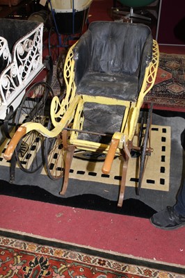 Lot 1464 - A late Victorian wooden and wicker pram,...