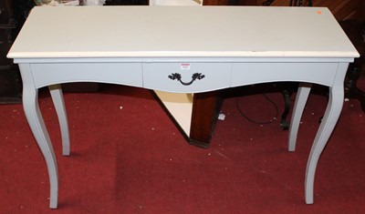 Lot 1412 - A French style blue painted single drawer side...