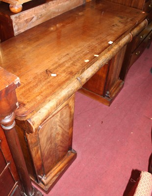 Lot 1414 - A Victorian mahogany and flame mahogany twin...