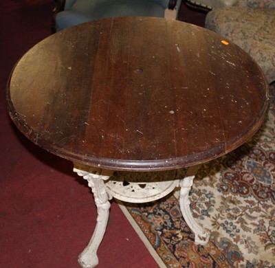 Lot 1424 - A mid-20th century circular beech topped and...