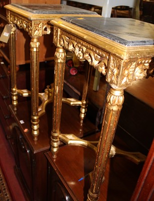 Lot 1429 - A pair of French style gilt painted and black...