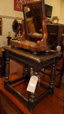 Lot 1436 - A joined oak joint stool, width 45.5cm,...