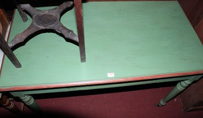 Lot 1441 - A late Victorian and later green painted oak...