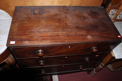 Lot 1444 - A 19th century mahogany chest of three long...