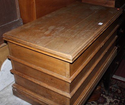 Lot 1445 - A contemporary beech hinge top blanket box,...