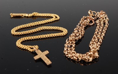 Lot 365 - A 15ct gold belcher link neck chain, having...