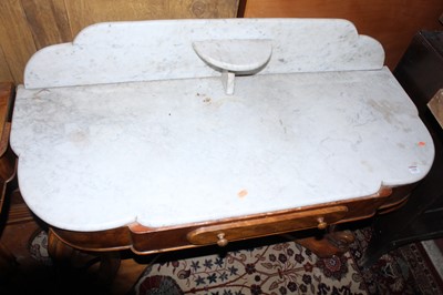 Lot 1446 - A mid-Victorian mahogany and white marble...