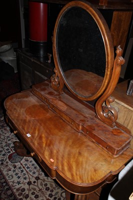 Lot 1448 - A mid-Victorian satinwood oval swing mirror...