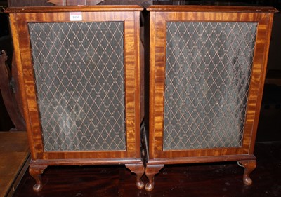 Lot 1450 - Two speakers, and a mahogany occasional table (3)