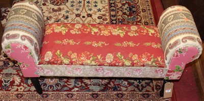 Lot 1454 - A contemporary floral upholstered window seat,...
