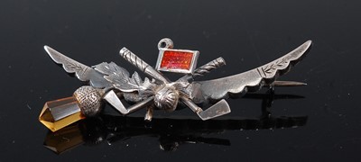 Lot 392 - A late Victorian silver citrine and enamel set...