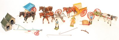 Lot 729 - A small group of Britains lead farm horse and...