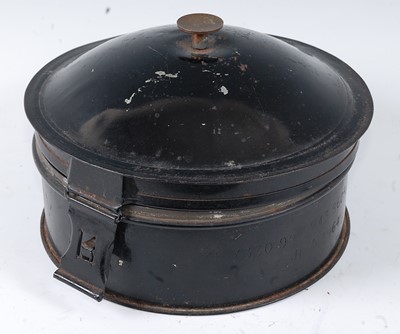Lot 2370 - A post WW II military Toleware spice tin,...