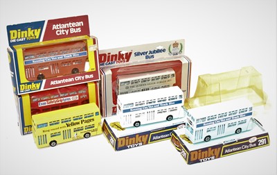 Lot 1457 - A group of 6 mainly boxed Dinky bus models to...