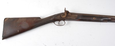 Lot 2326 - A 19th century percussion rifle, the 84cm...