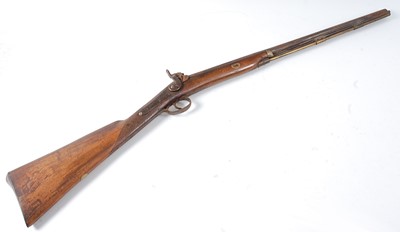 Lot 2534 - A 19th century percussion sporting gun, having...