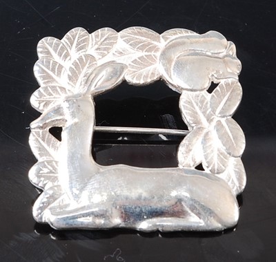 Lot 2600 - A sterling silver Georg Jensen square shaped...
