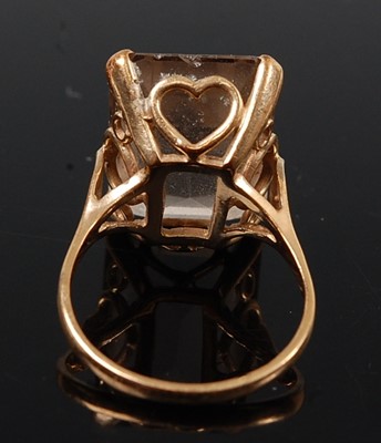 Lot 2579 - A 9ct yellow gold topaz single stone ring,...