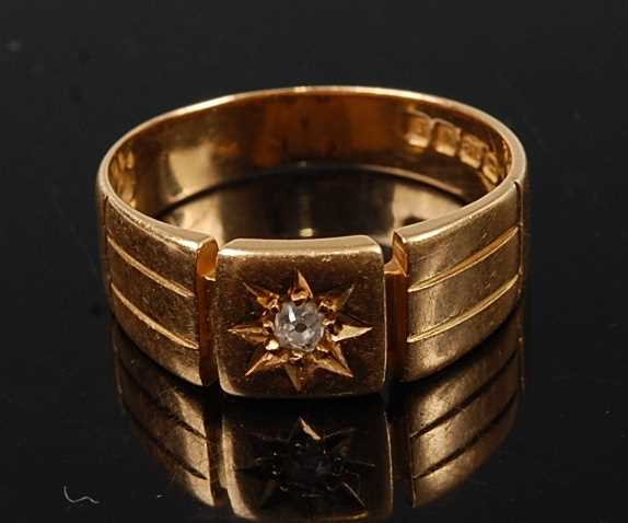 Lot 2580 - A mid-Victorian diamond signet ring, featuring...