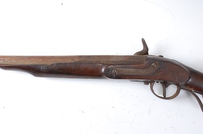 Lot 2537 - A 19th century percussion sporting gun, having...
