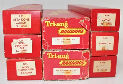 Lot 611 - Eight Triang TC items: R56 4-6-4 tank loco...