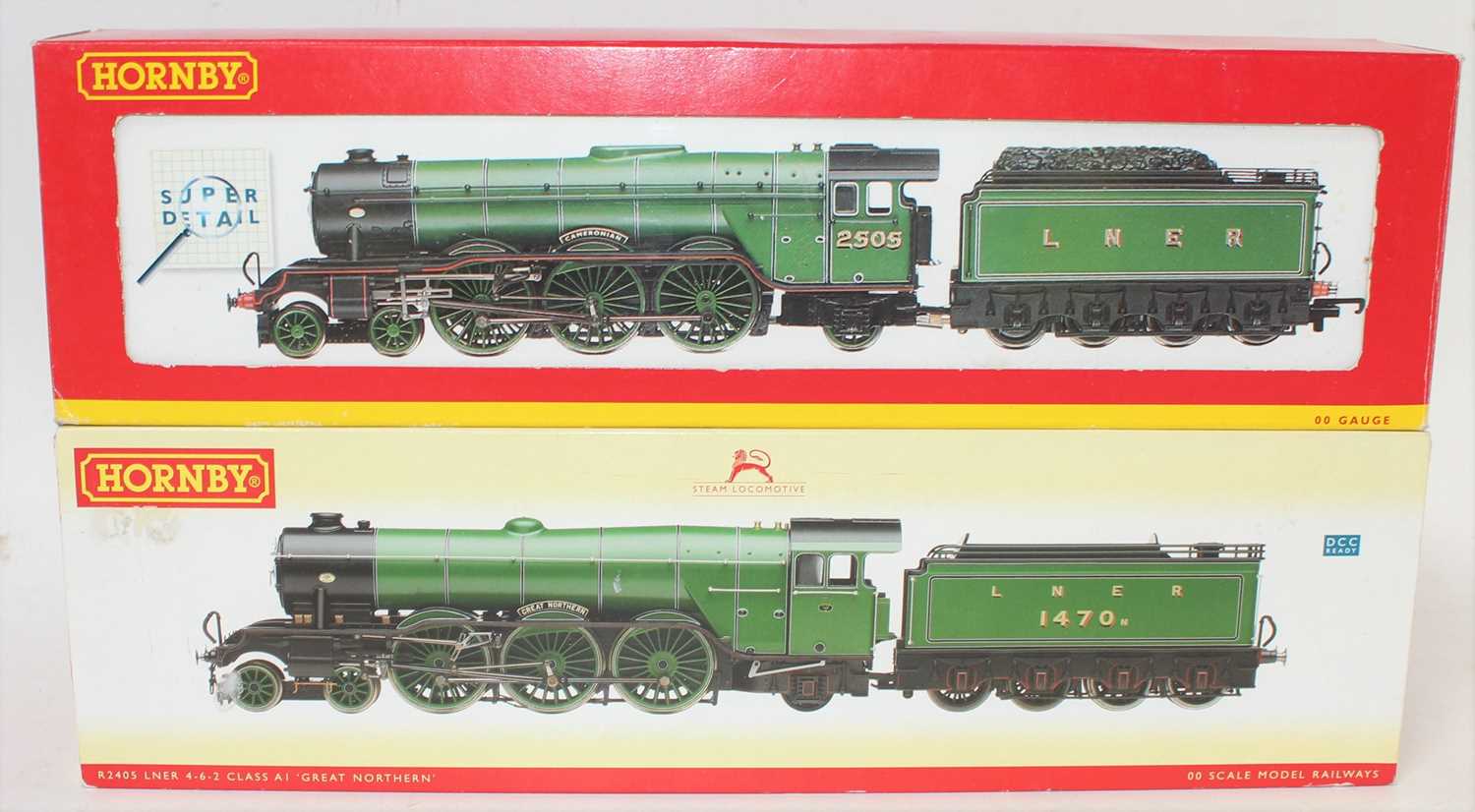 Lot 474 - A Hornby 00 gauge boxed locomotive group, two...