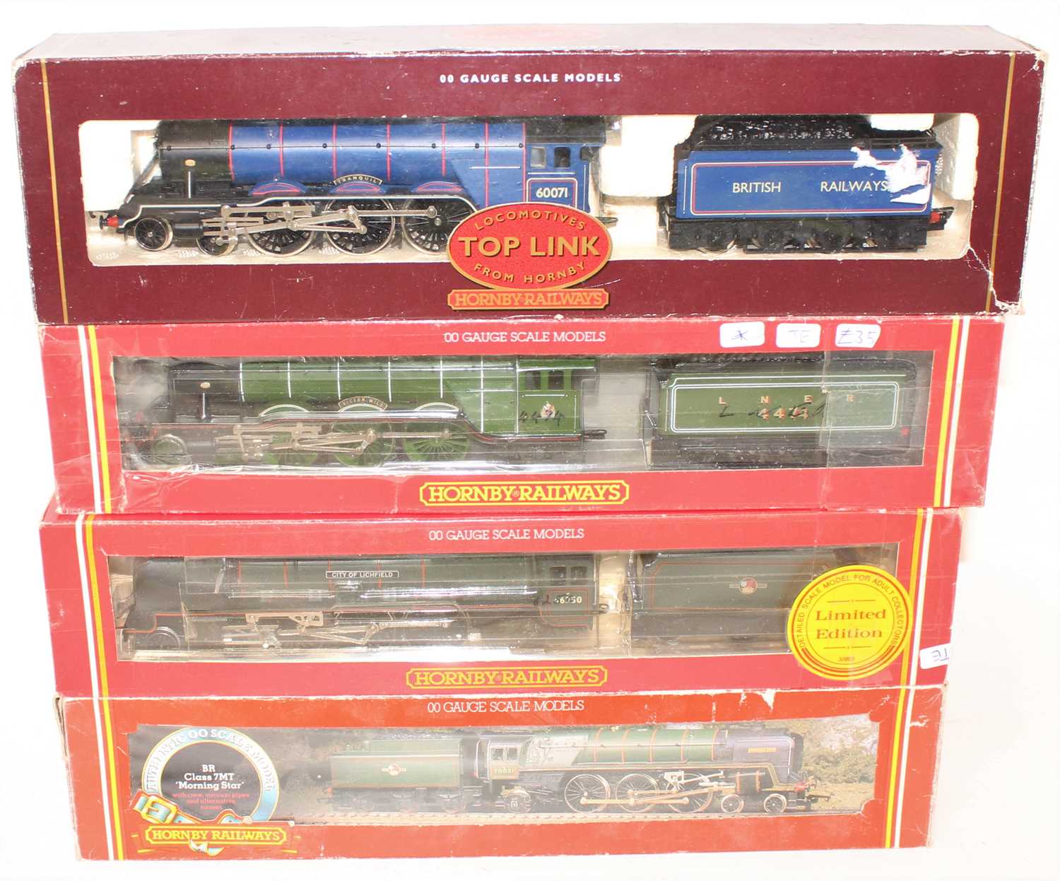 Lot 475 - Four various boxed Hornby 00 gauge locomotives,...