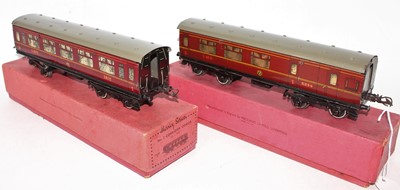 Lot 215 - Two 1937-41 Hornby No.2 Corridor coaches, LMS...