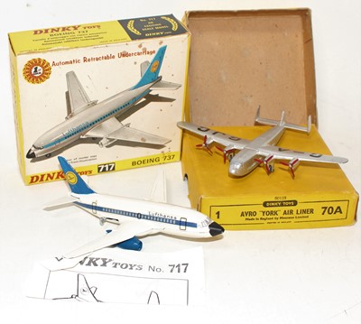 Lot 1448 - A Dinky Toys boxed diecast aircraft group, two...