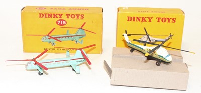 Lot 1449 - A Dinky Toys boxed helicopter diecast group,...