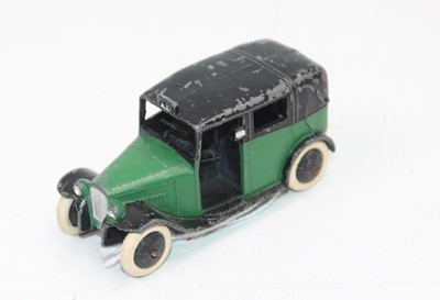 Lot 1477 - Dinky Toys, No.36g Pre-war Taxi, green body,...