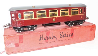 Lot 249 - 1930-41 Hornby No.2 LMS 402 Saloon Coach, roof...