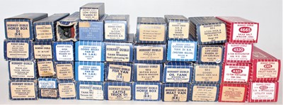 Lot 361 - Tray of 40 Hornby Dublo wagons, mix of metal...