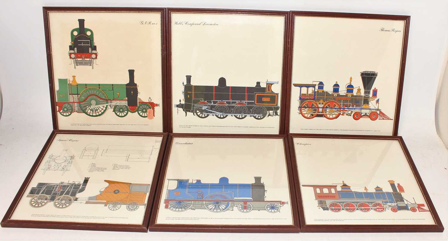 Lot 6 - 6 framed and glazed railway prints, all...