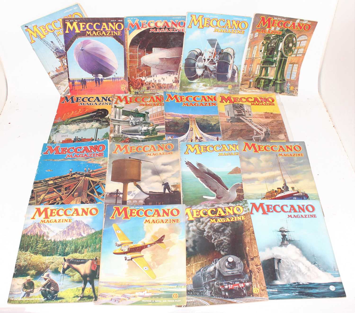 Lot 18 - 17 issues of Meccano Magazine, various dates...
