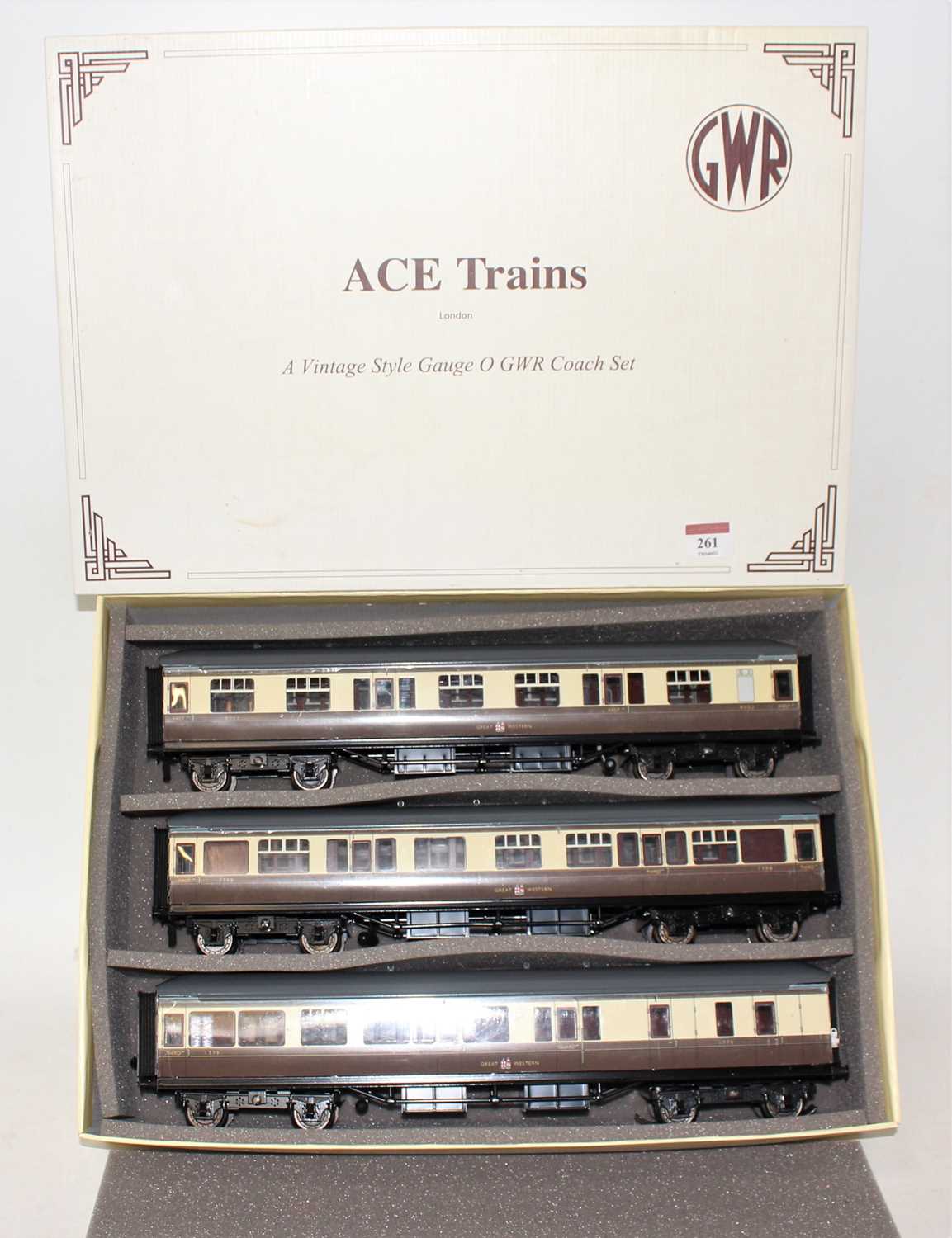 Lot 261 - ACE trains set A, GWR brown and cream...