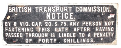 Lot 22 - A British Transport Commission cast iron...