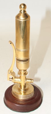 Lot 33 - Brass Train Whistle, on wooden plinth, well...