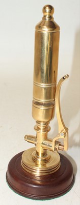 Lot 33 - Brass Train Whistle, on wooden plinth, well...