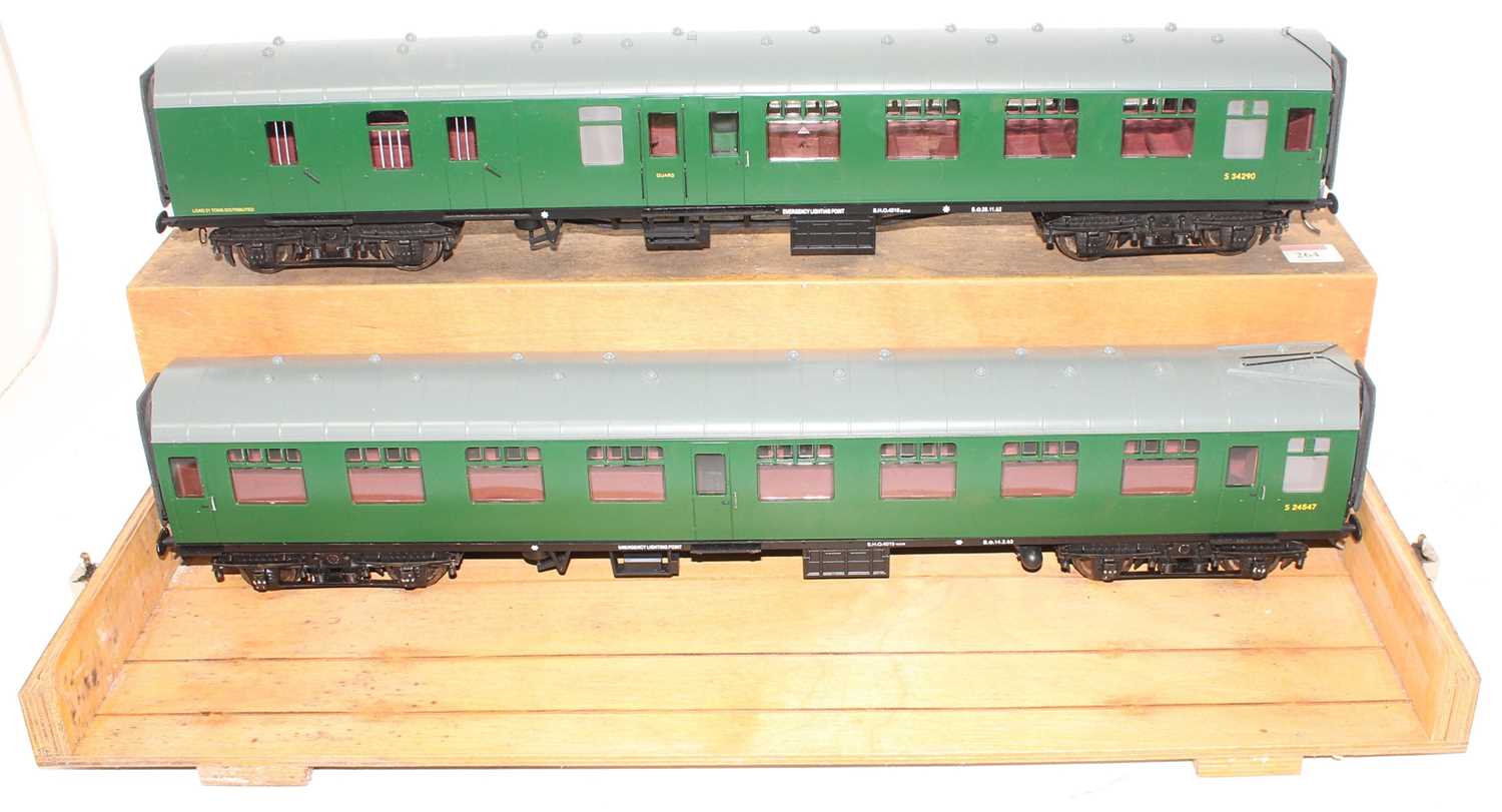 Lot 264 - Gauge 1 Model Company coach group, 2 examples...
